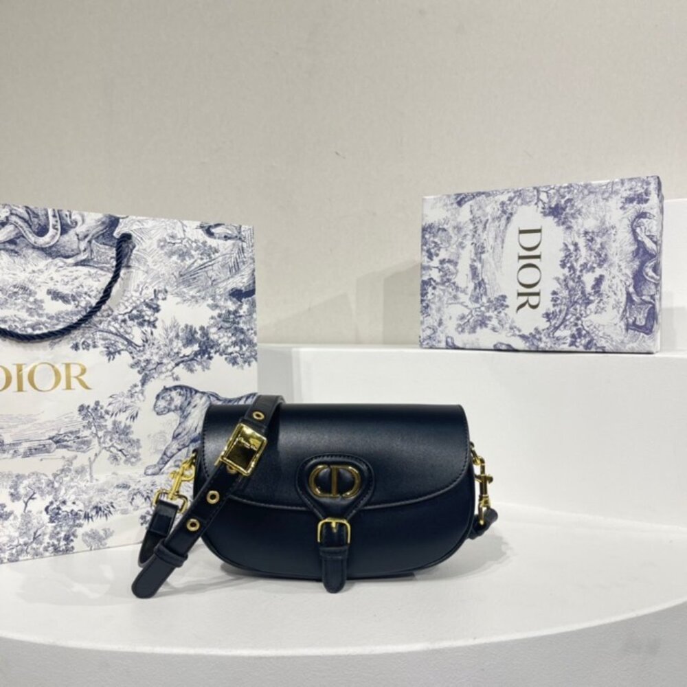 💎✨AUTHENTIC✨💎DIOR BOBBY EAST-WEST BAG Black Box * Calfskin